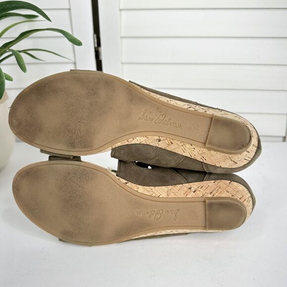 Sam Edelman Dean Caged Gladiator Sandal Green Suede Leather Zip Shoe Size 7.5‎ M - Picture 7 of 8